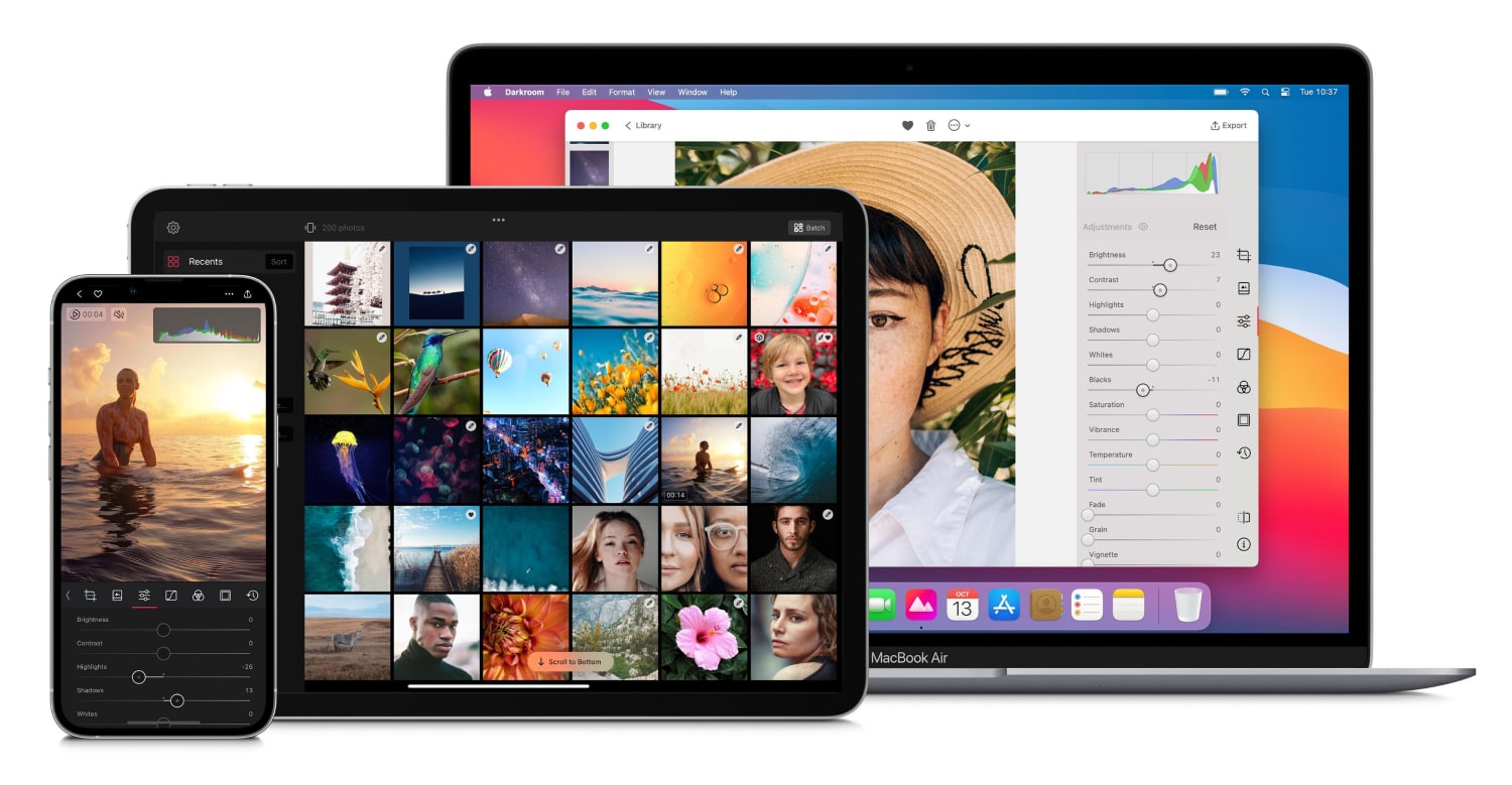 example of photo editing software Darkroom