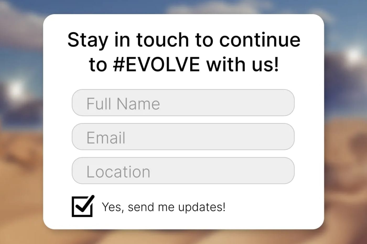 Event lead capture form collecting attendee information during an activation