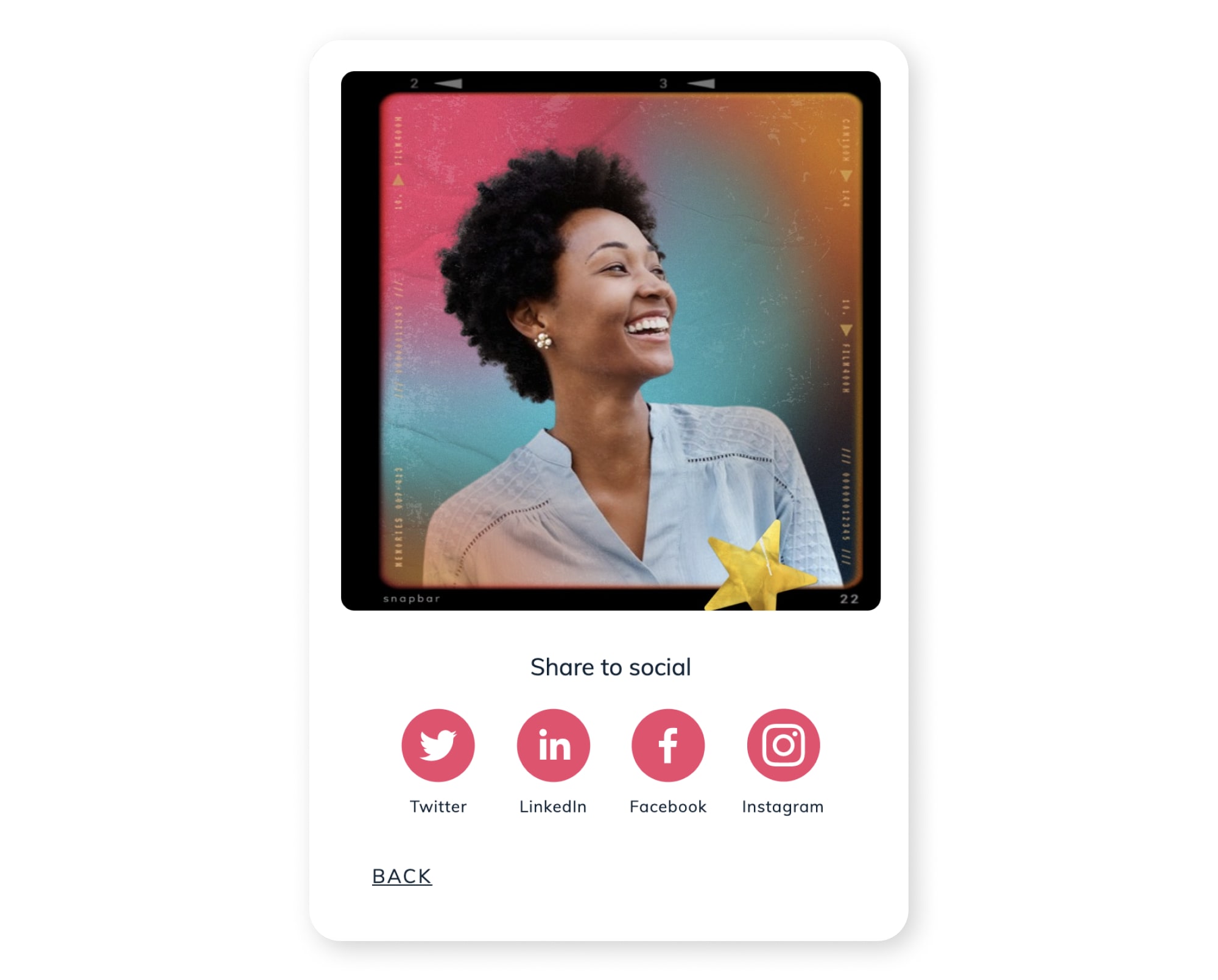 photo booth with easy social sharing