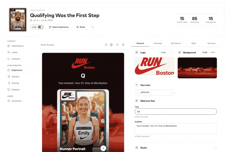 Updating microsite branding, copy, and sharing settings in the new Snapbar dashboard