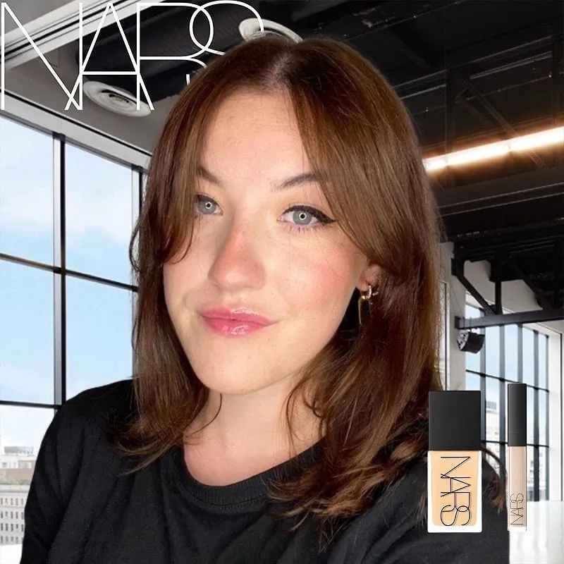 Photo booth snapshot of a guest in a loft studio on a NARS foundation frame