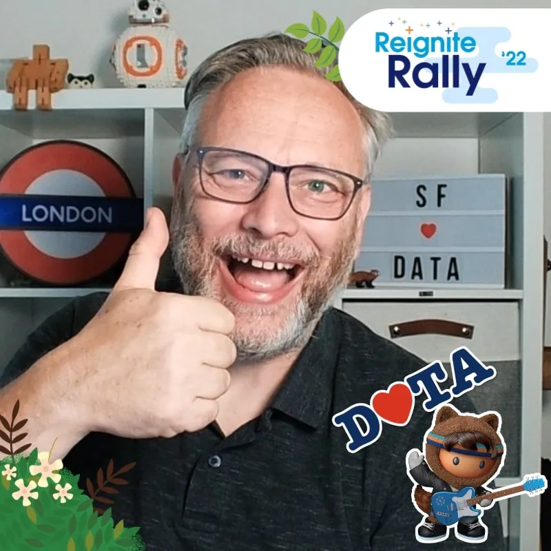 Photo booth snapshot of a guest giving a thumbs up on a Salesforce Reignite Rally 22 frame