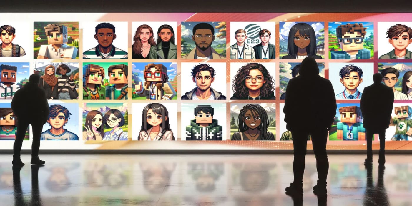 A live gallery of guest content on a large screen beside an event activation.
