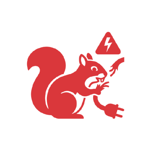 Raccoon head and tail logo