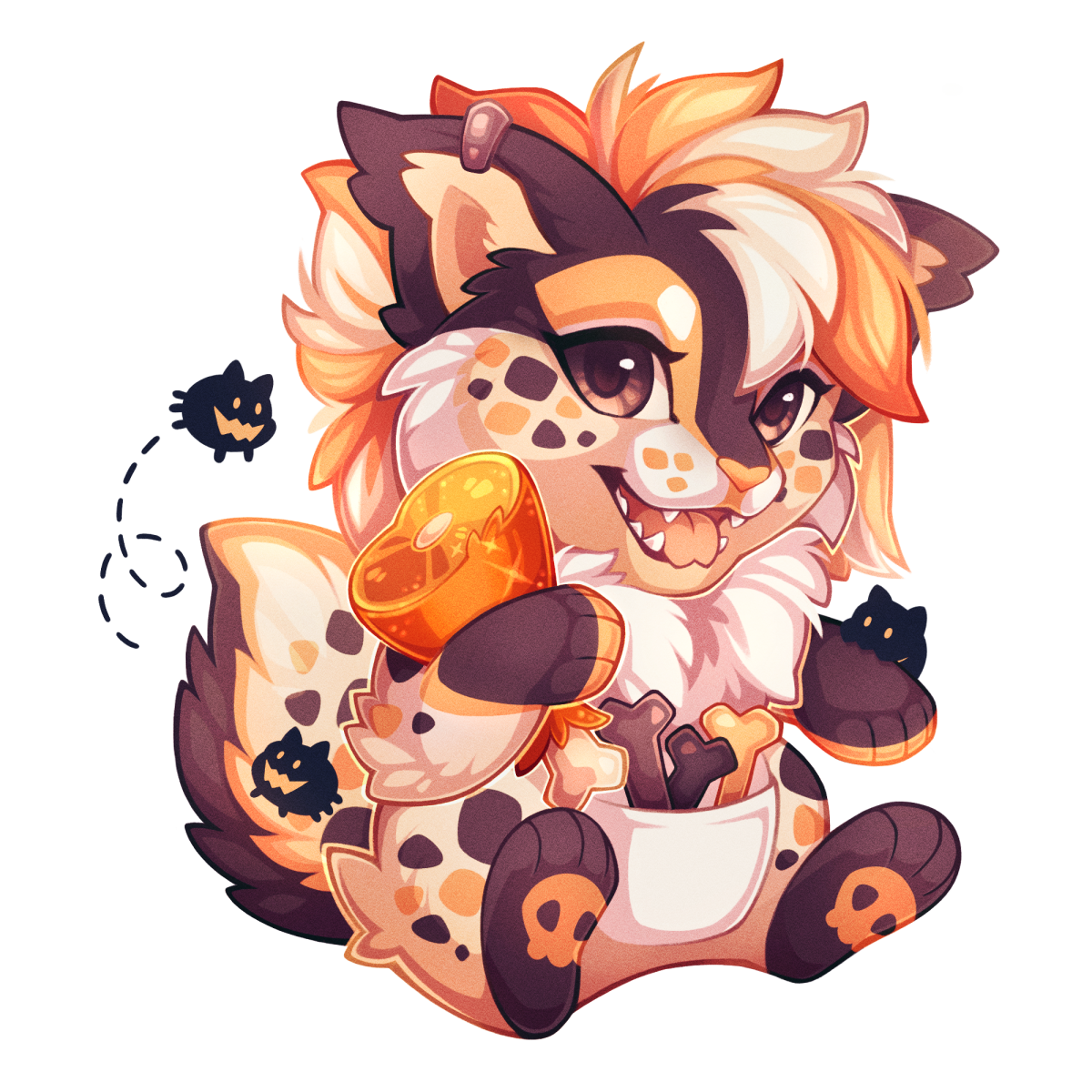 A strudel design themed on hyenas and "gummy ham" candy