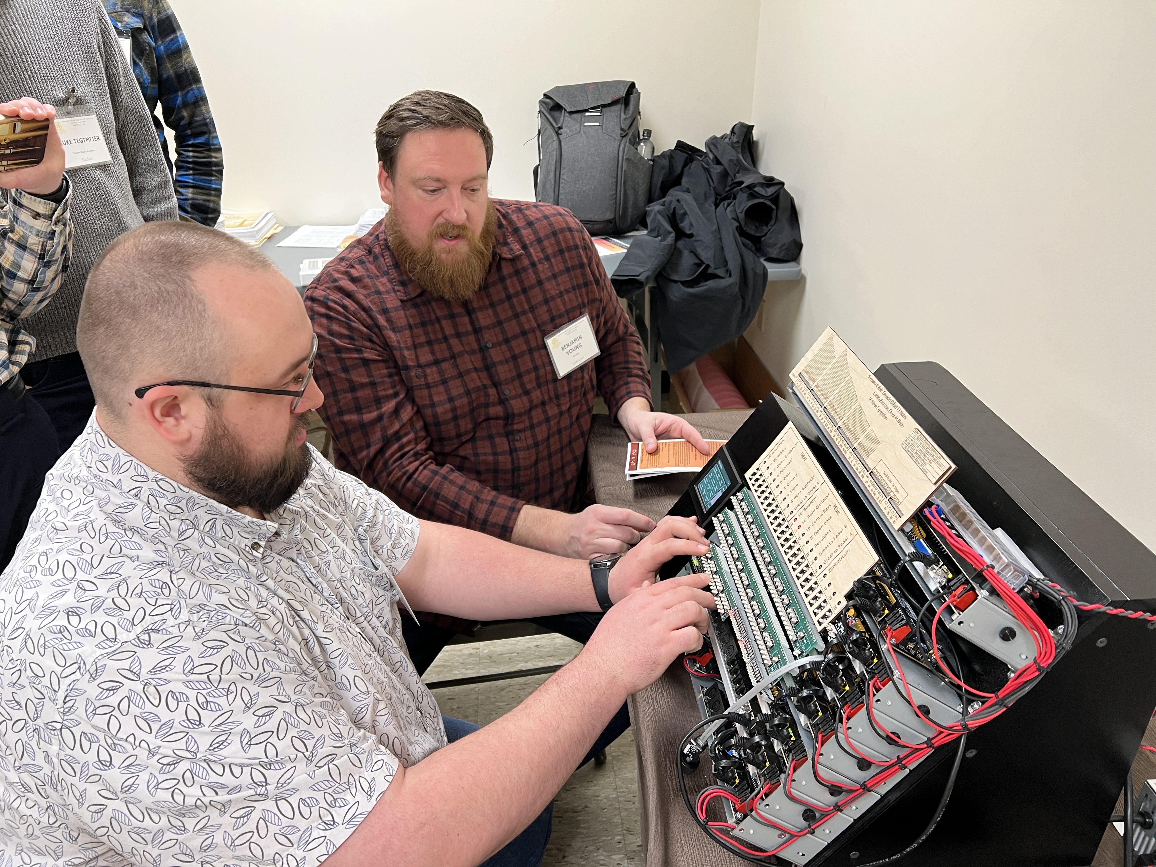 AOA student learning about an organ control system