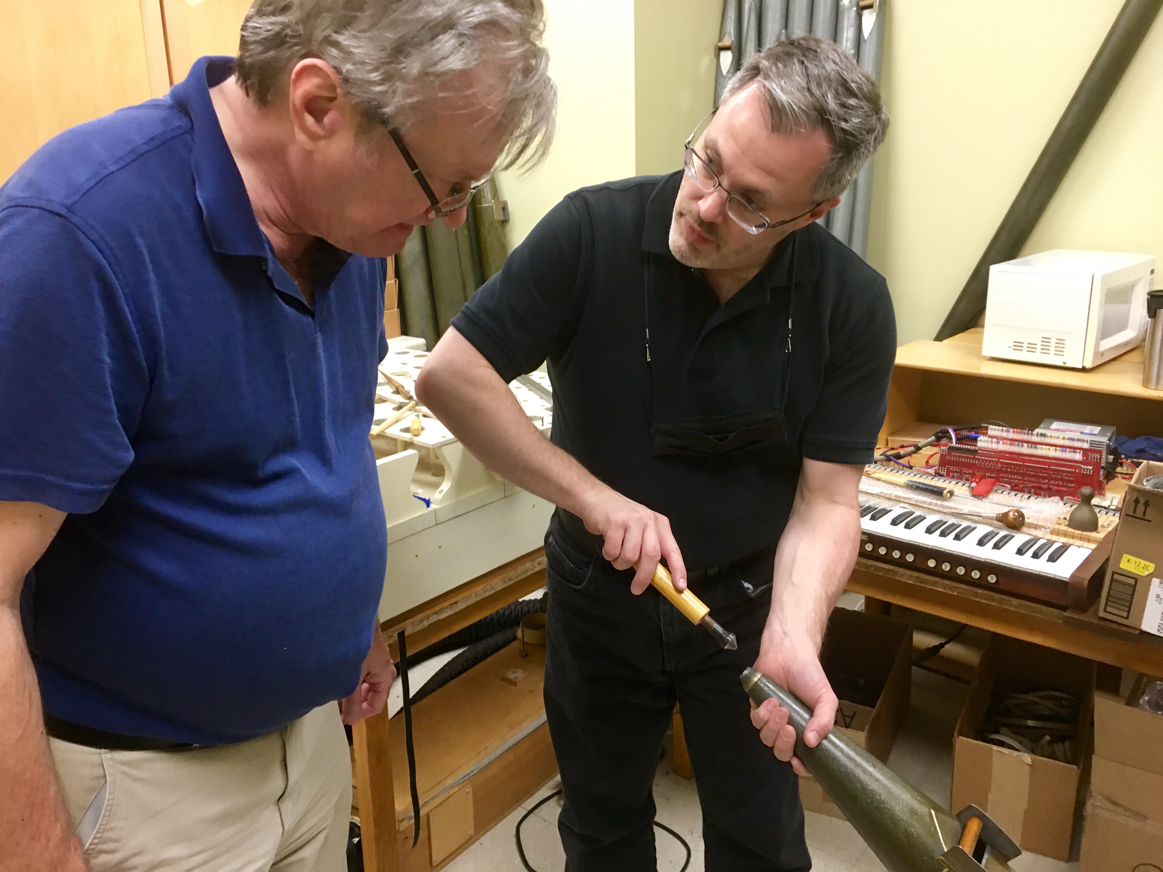 AOA on the Road teaching voicing techniques to a student at their location