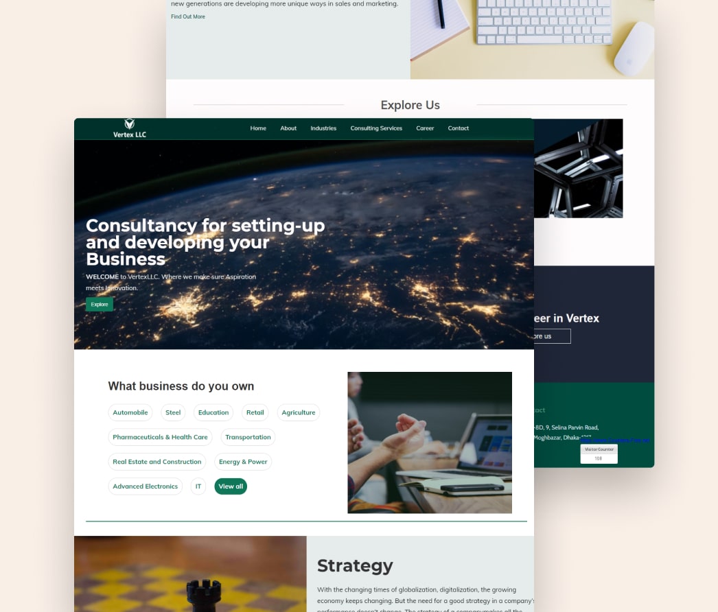 A mockup of a project