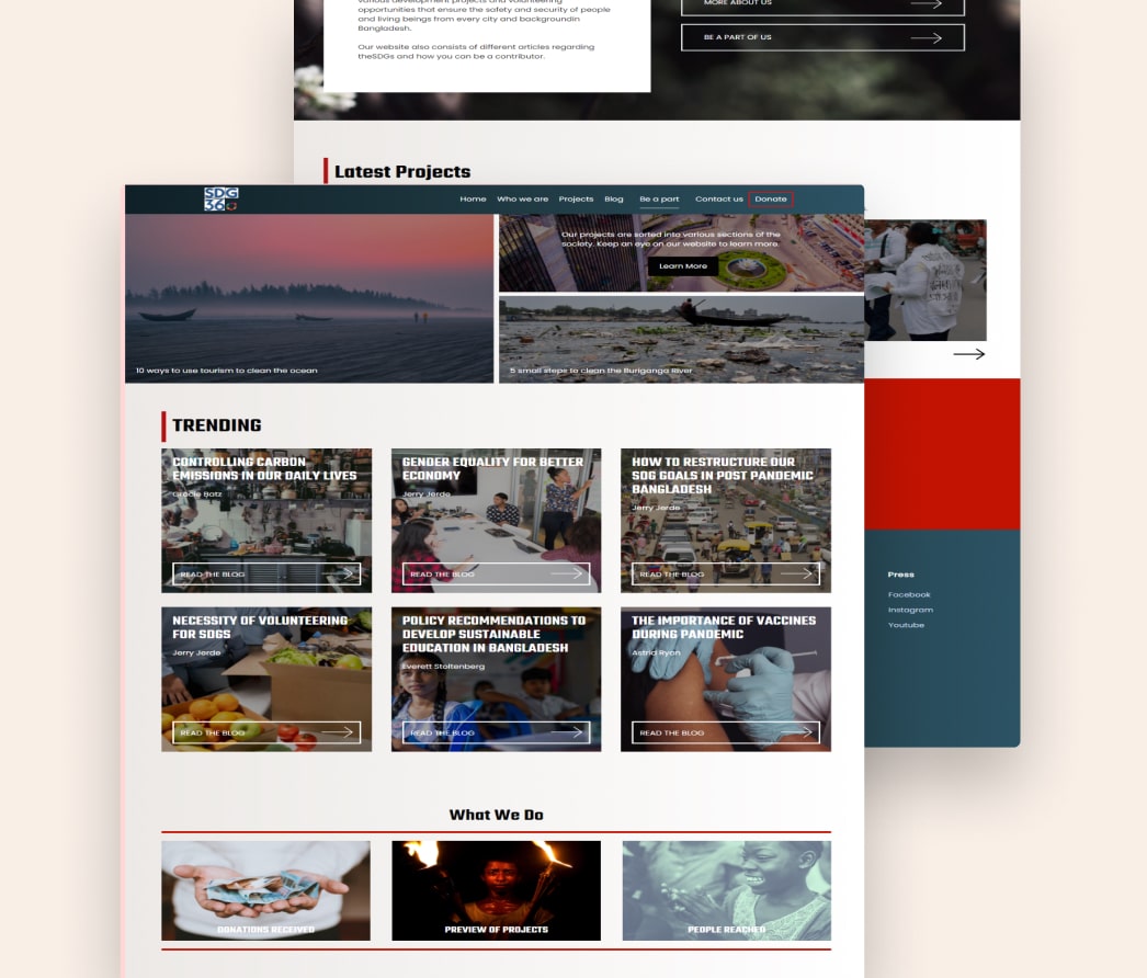 A mockup of a project