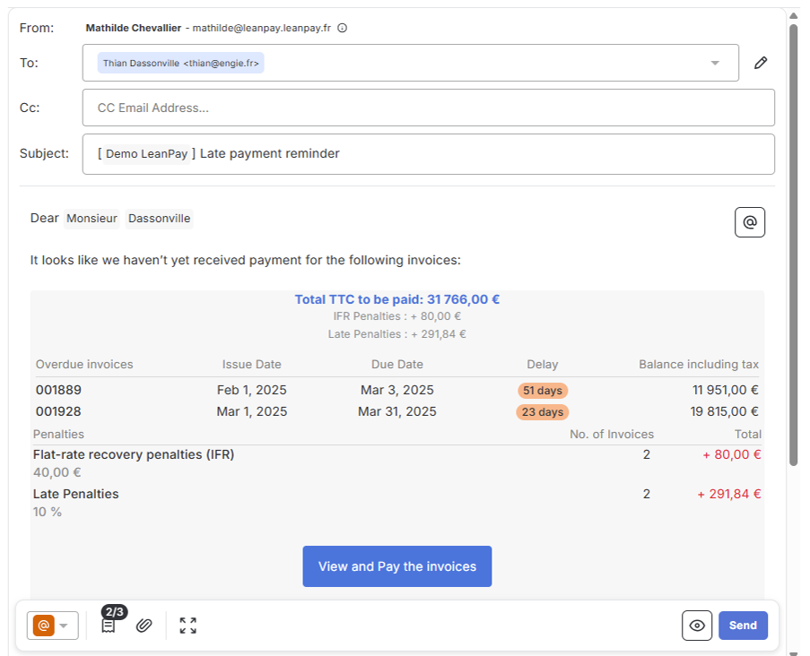 How to send a reminder in LeanPay