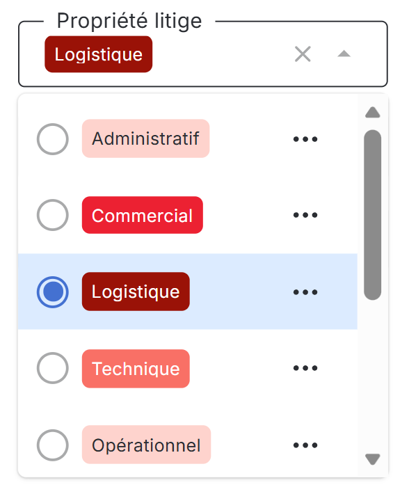 Catégories de litige dans LeanPay