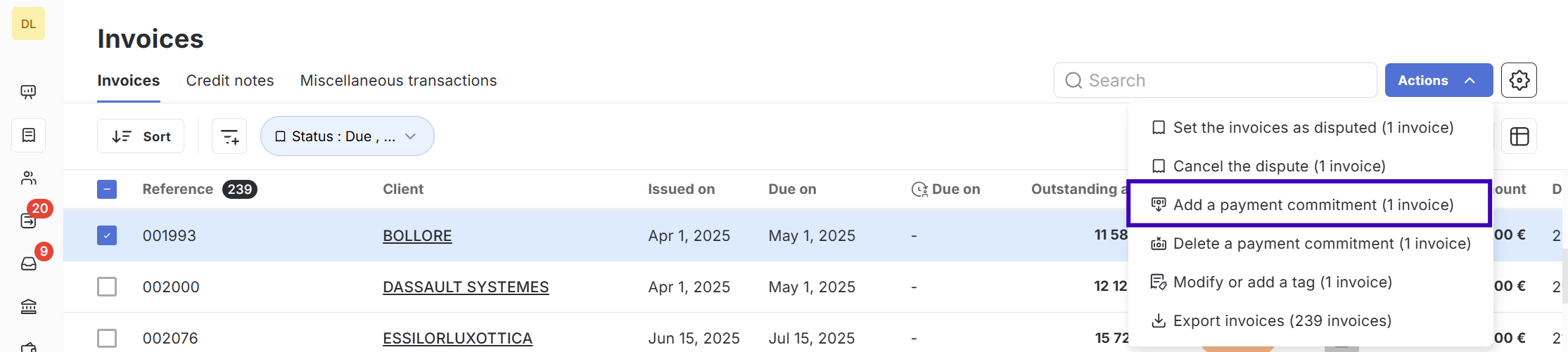 How to record a promise to pay in LeanPay