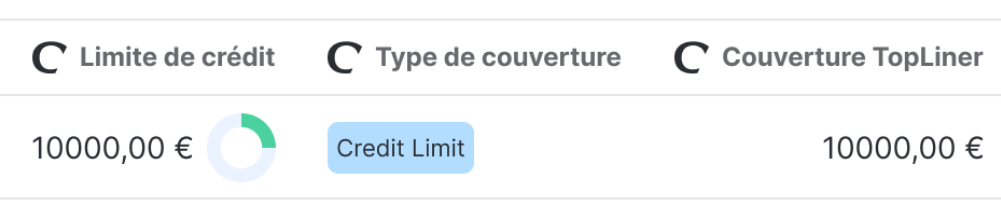 Exemple de limite de crédit (Coface) dans LeanPay