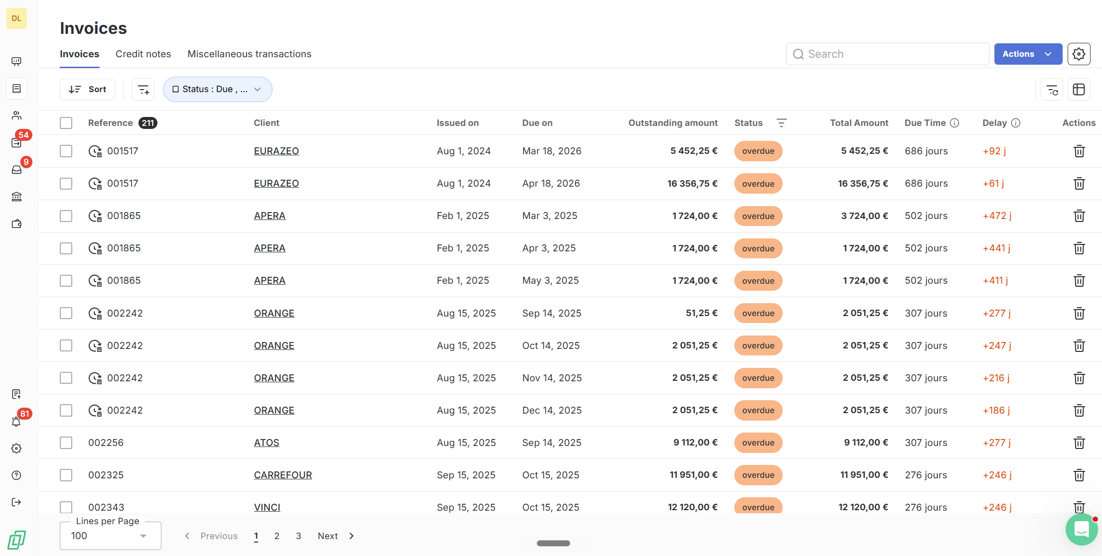 invoices in LeanPay