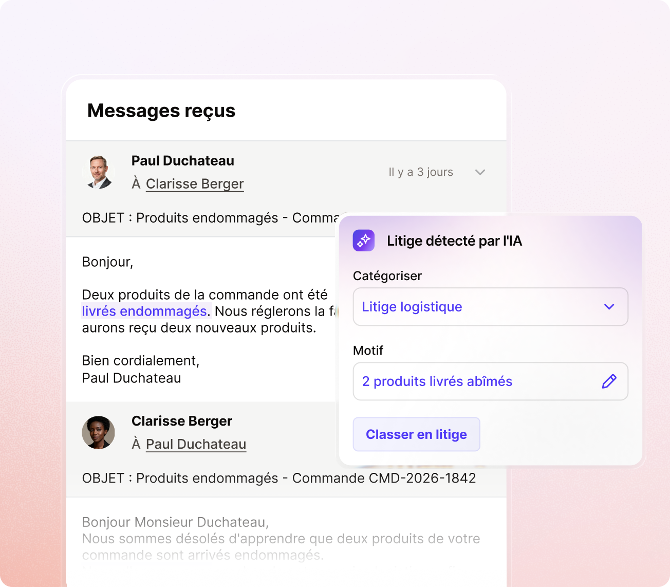 Détection IA des litiges dans LeanPay