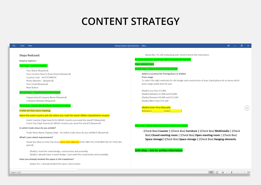Project Content Strategy