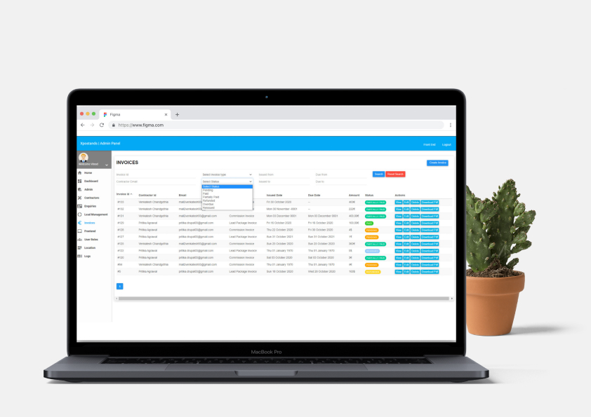 Project Back-end Invoices
