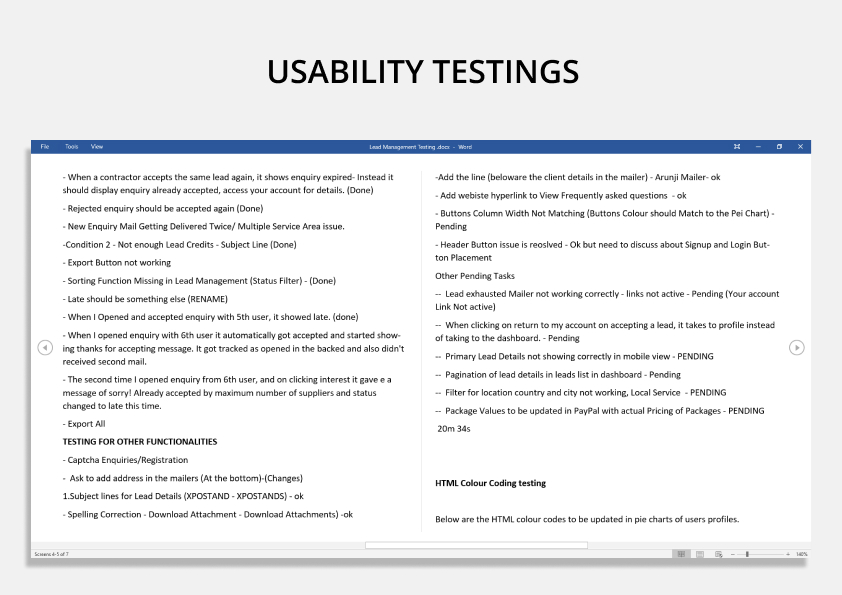 Project Usability Testing