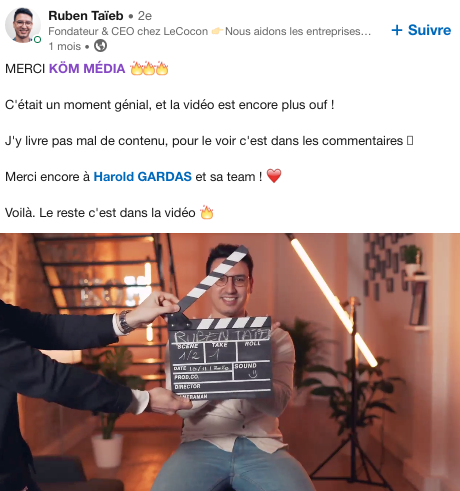Publication LinkedIn de Ruben Taïeb