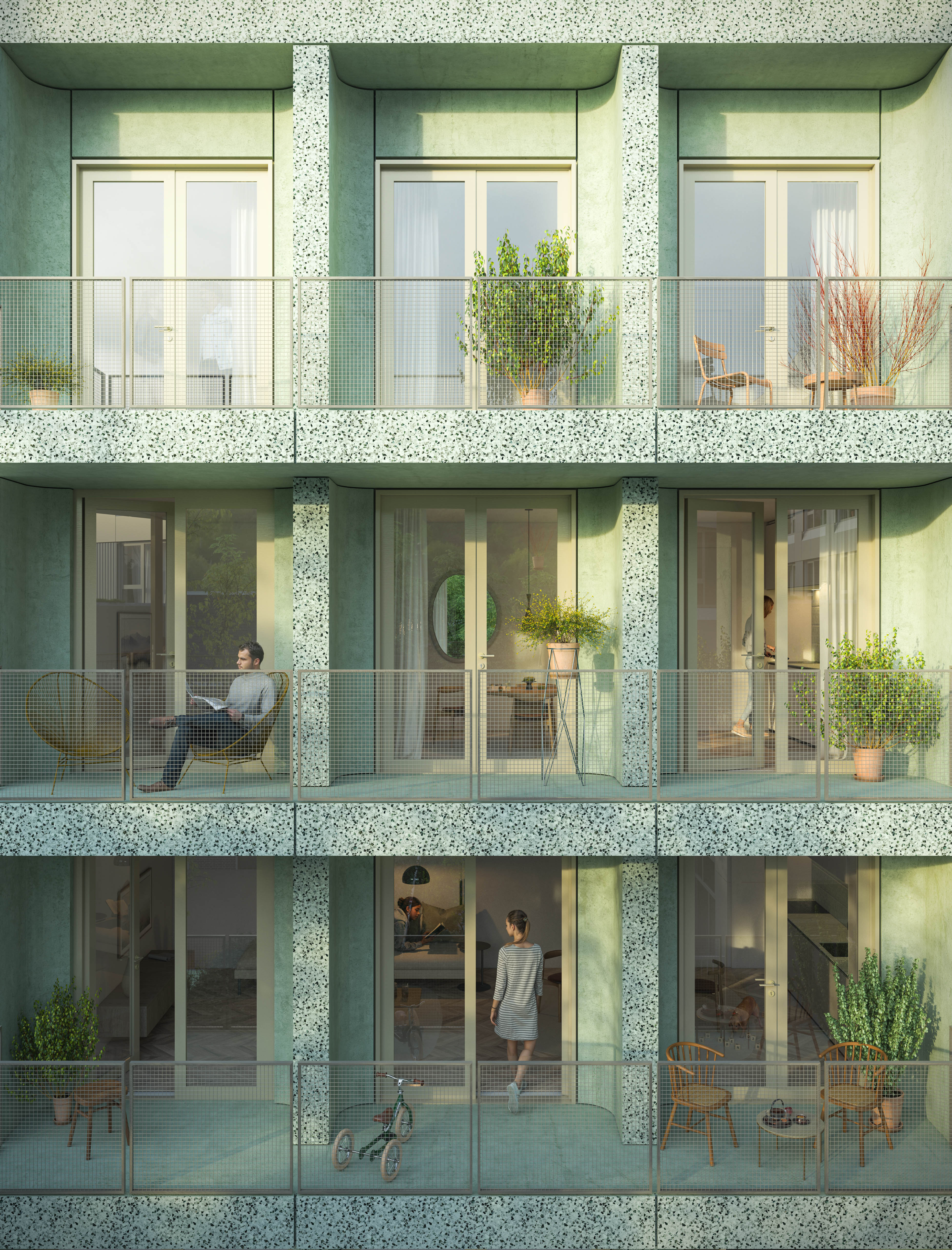 back facade front visual Triplets