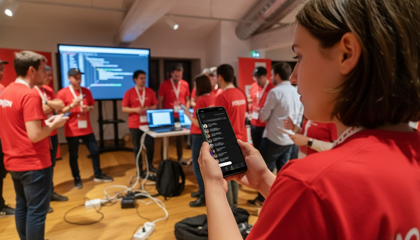 Réseau social hackathon innovation santé Lyon - Application Who is Georges avec chat équipes