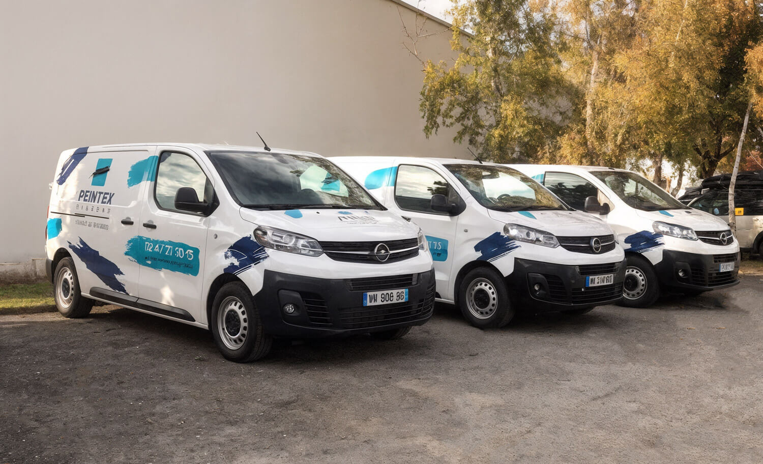 Marquage véhicules entreprise BTP Tours - Identité visuelle Peintex