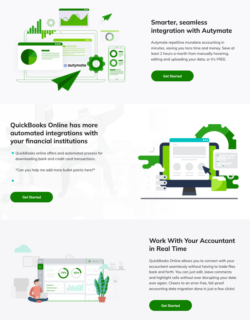 Infographics about benefits of QuickBooks Online