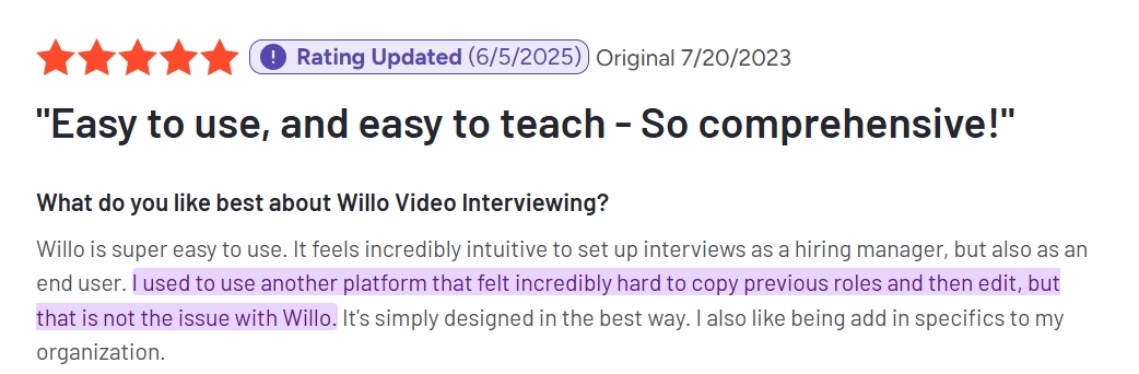 willo video interviewing