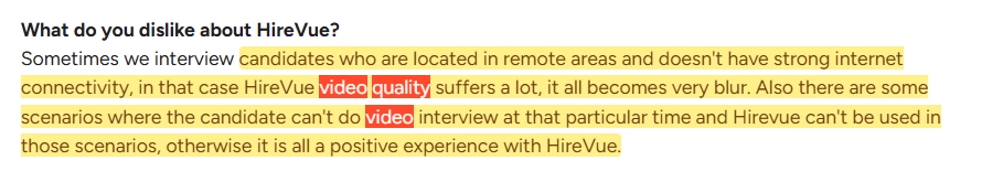 what do you dislike about hirevue