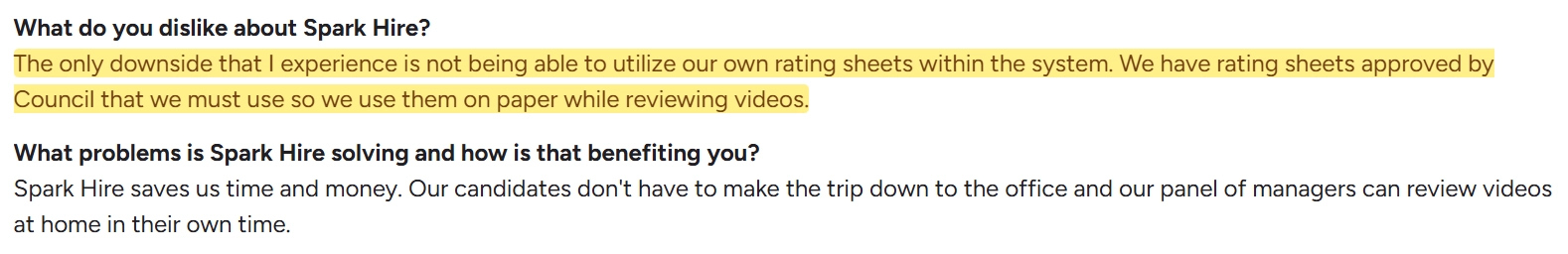  G2 Spark Hire reviews 