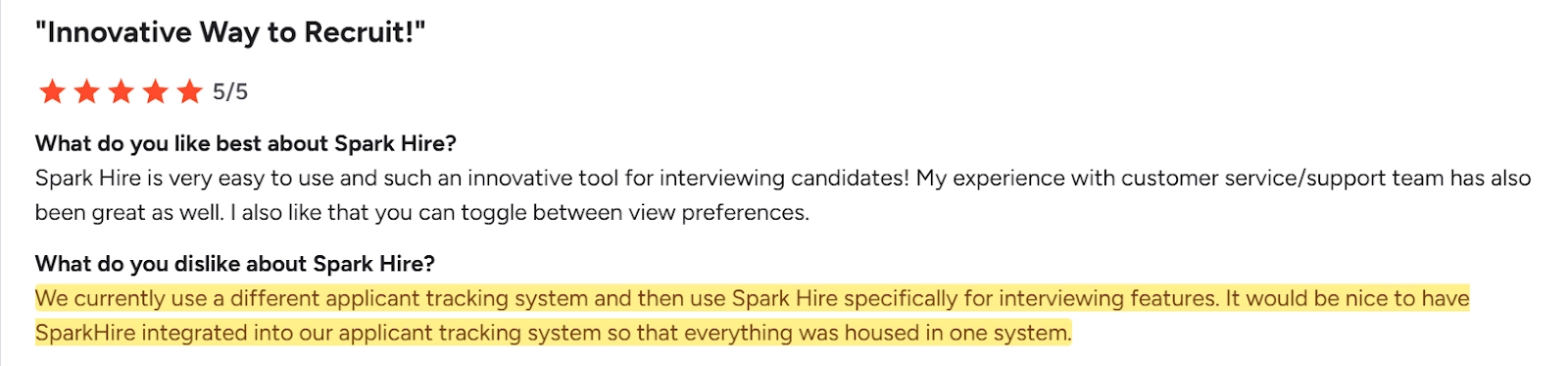 what do you like best about spark hire?