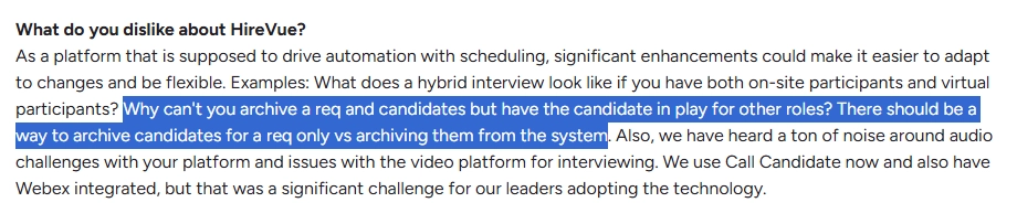 what do you dislike about Hirevue