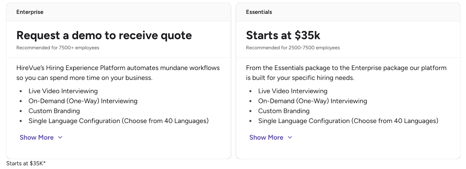 request a demo to receive quote
