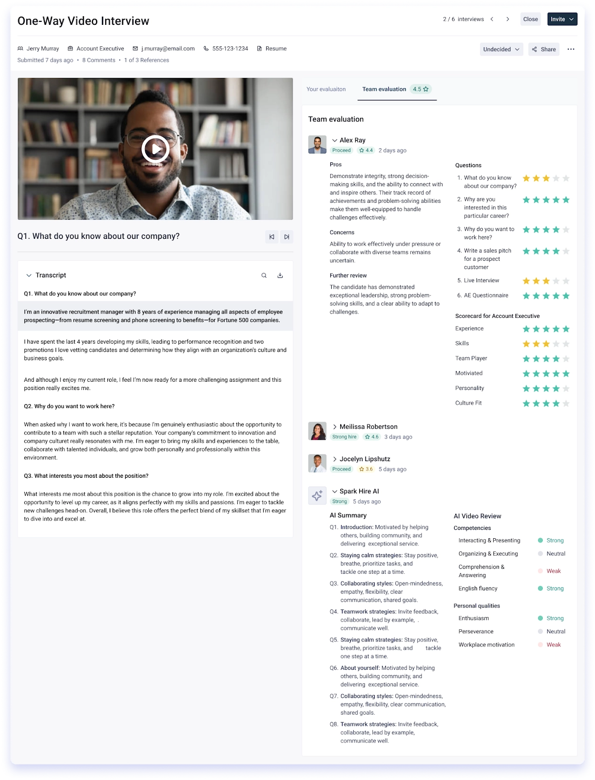 one-way video interview