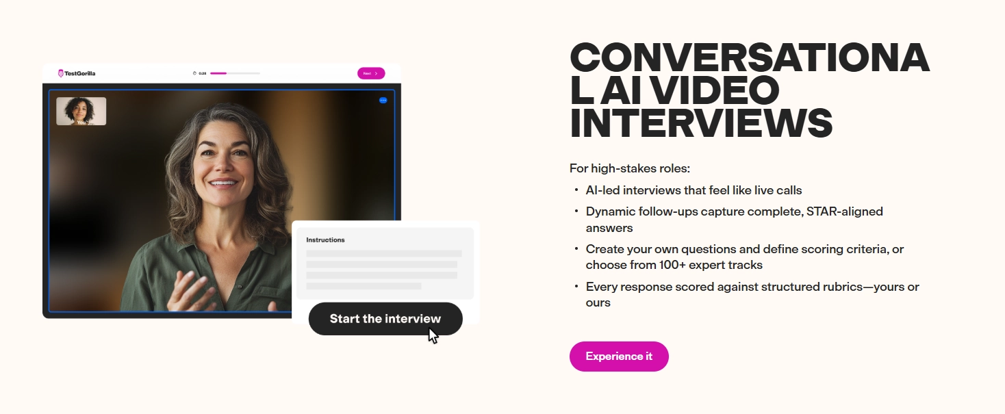 Conversational ai video interviews