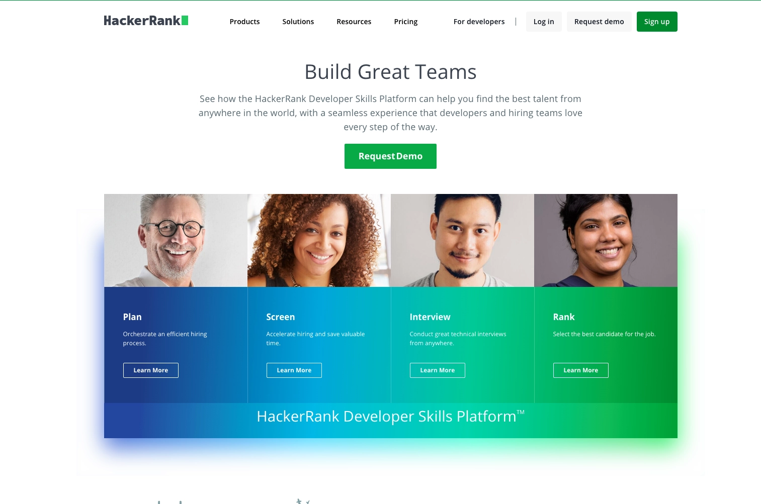 hackerRank homepage