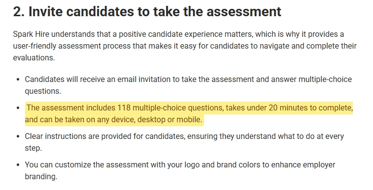 Spark Hire behavioural assessment FAQ