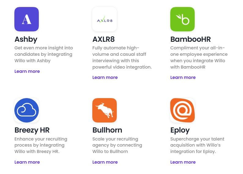 Native integrations and API/third-party connections