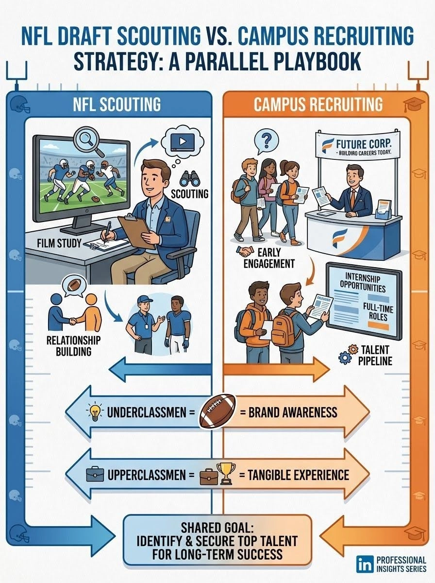 nfl draft scouting vs. campus recruiting