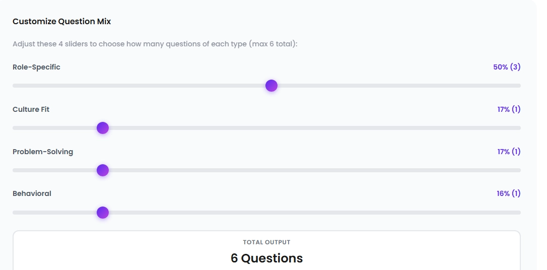 customize question mix