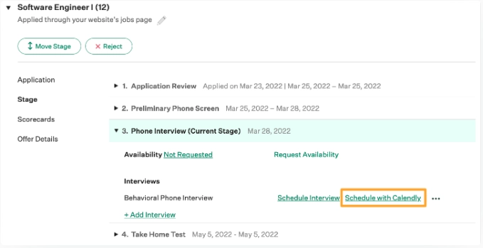 Calendly for candidate self scheduling of simpler interviews