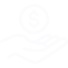 Icon illustration of an open hand with a dollar sign hovering above
