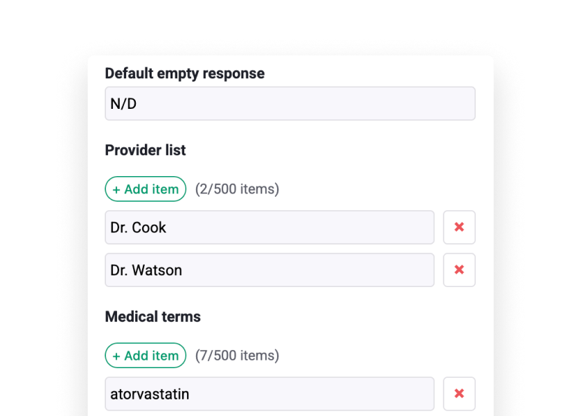 Dictionaries and customizations 