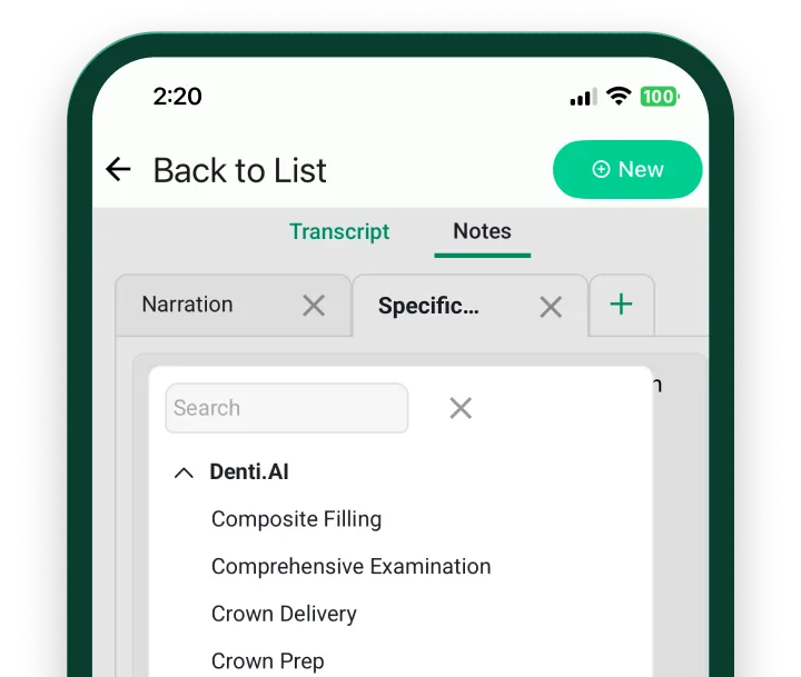 Denti.AI Scribe summary example
