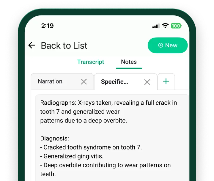 Transcript part example