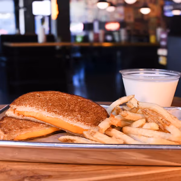 Grilled cheese with fries.
