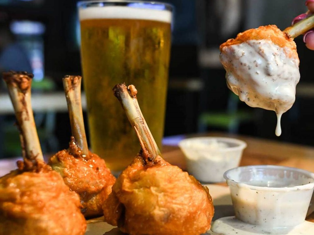 Image of chicken lollipops which are a gourmet version of chicken wing.