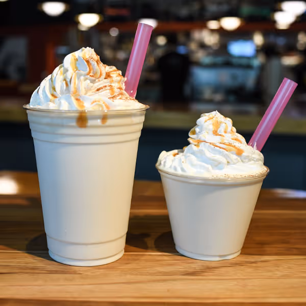 Bananas Foster Shake and mini size shake