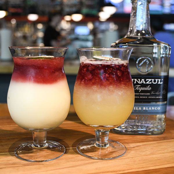 Sangria margarita, frozen and on the rocks.