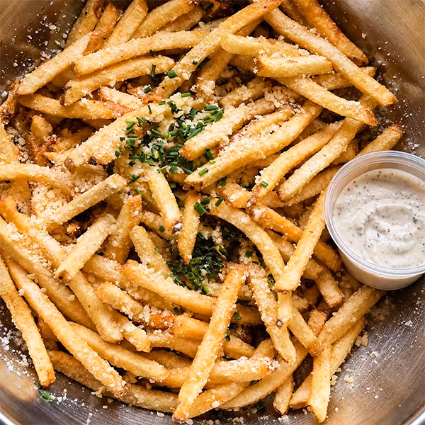 French fries with parmesan cheese.